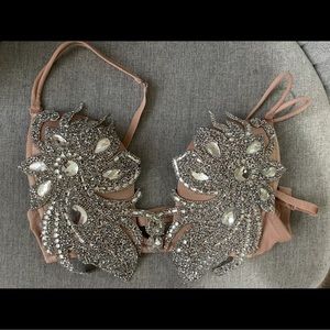 Two piece rhinestone lingerie set!!